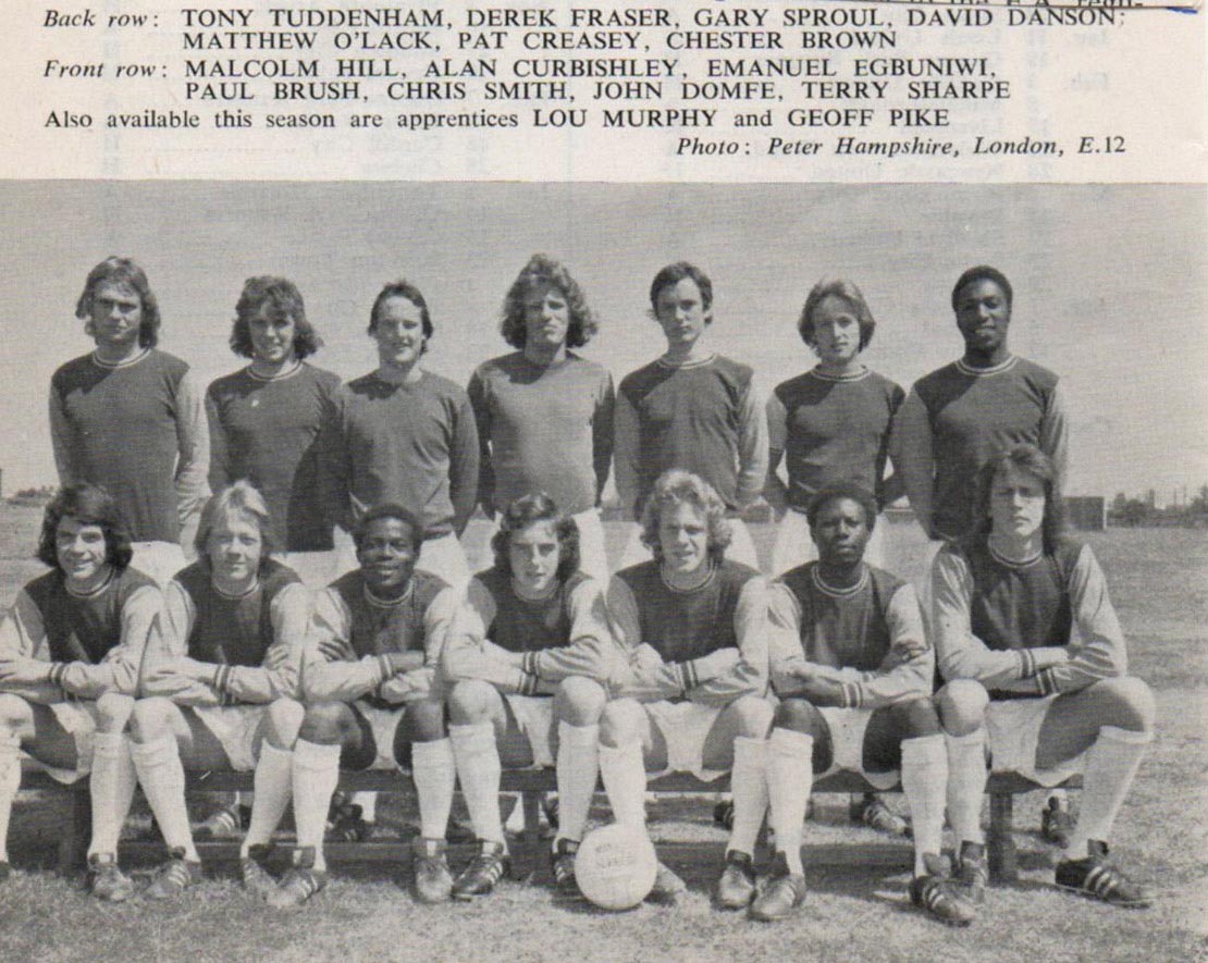 The youth-team squad in summer 1974