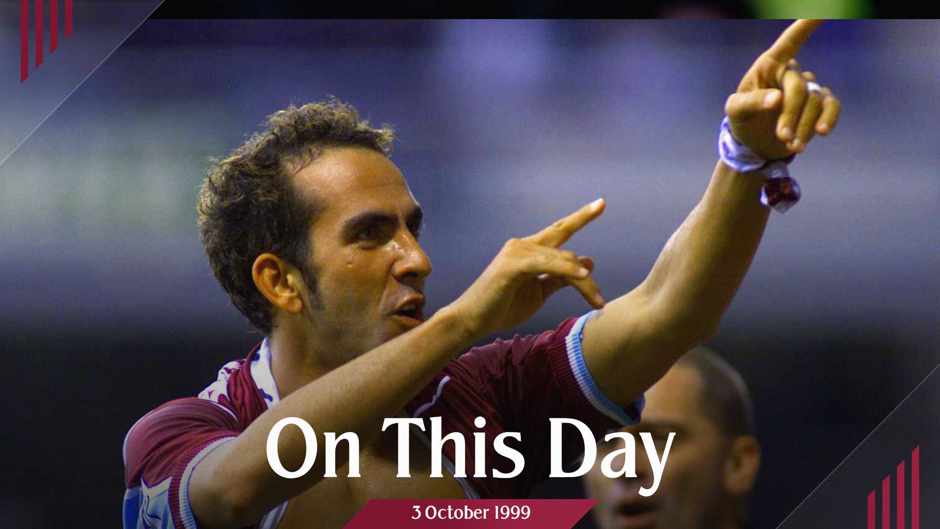 Paolo Di Canio celebrates against Arsenal in 1999