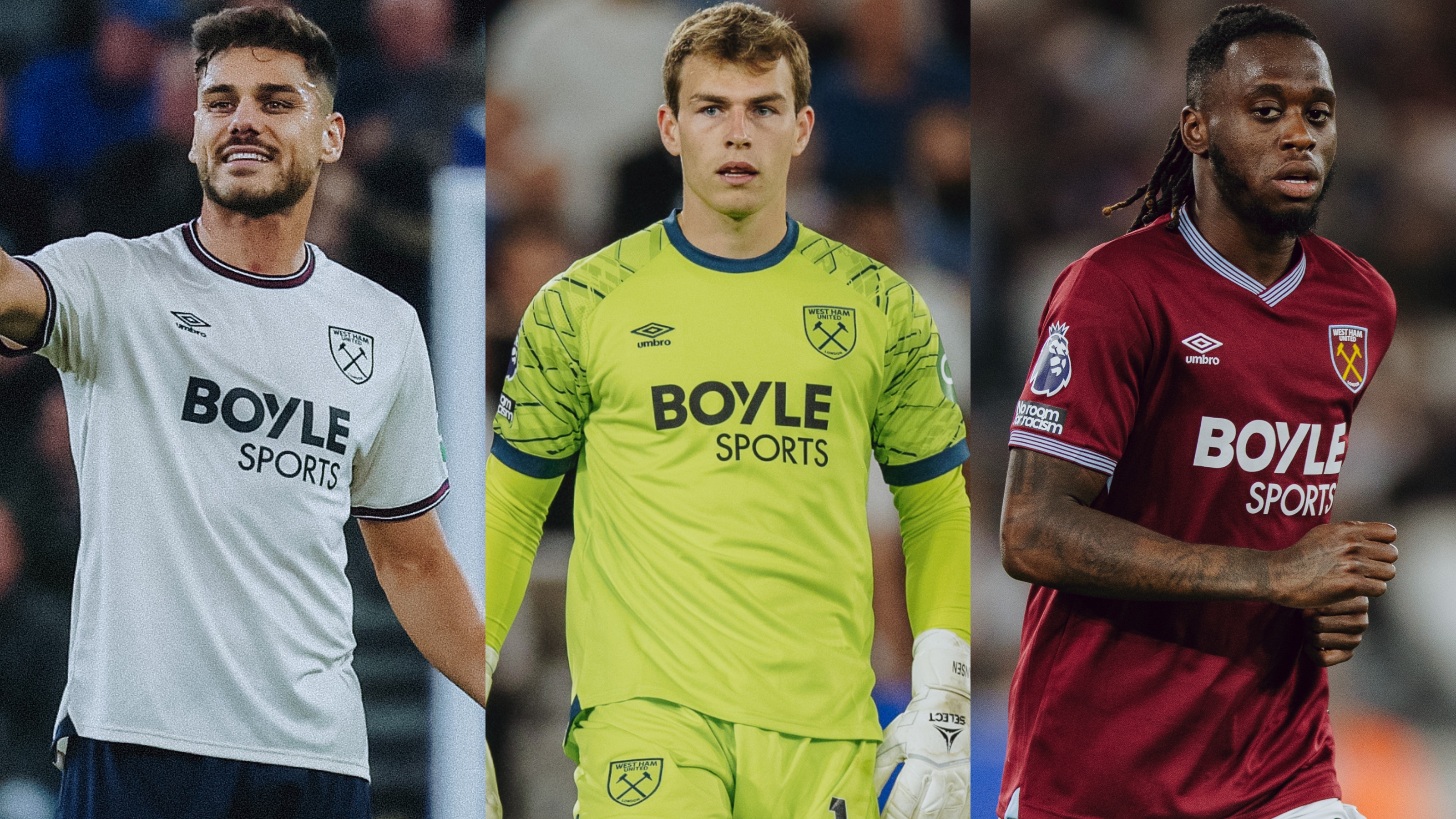 Dinos Mavropanos, Mads Hermansen and Aaron Wan-Bissaka