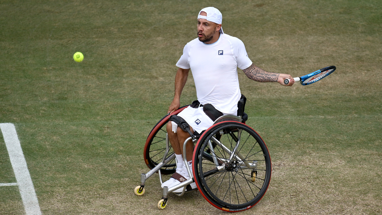Andy Lapthorne in action at Wimbledon